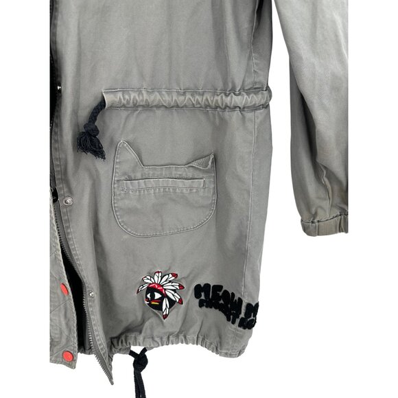 Azona A02 Meow Meow Utility Coat Womens Size S Cat Neutral Eclectic‎ Urban - Picture 8 of 11